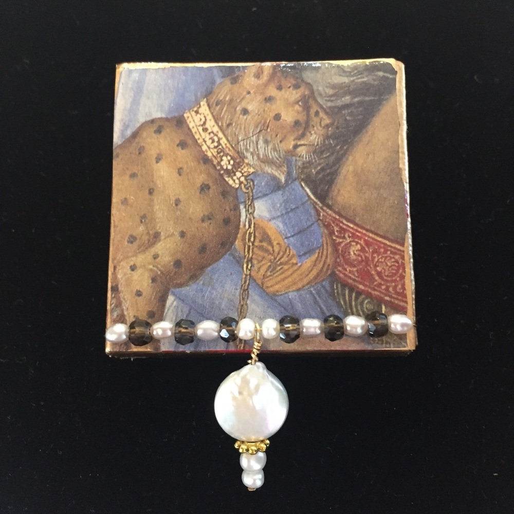 Grace and Viola art brooch